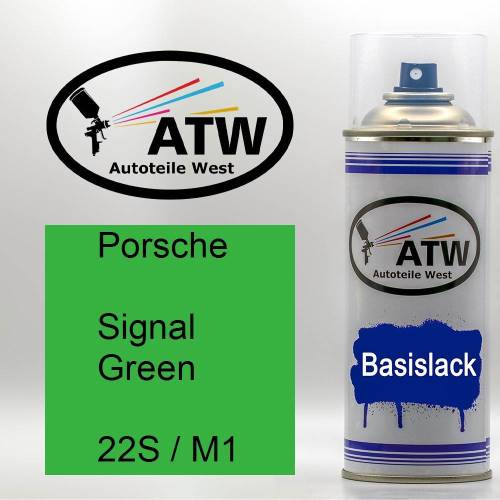 Porsche, Signal Green, 22S / M1: 400ml Sprühdose, von ATW Autoteile West.